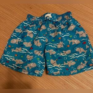 BabyShark Print Kids Swim Shorts - Blue Size 6-9 mos Child